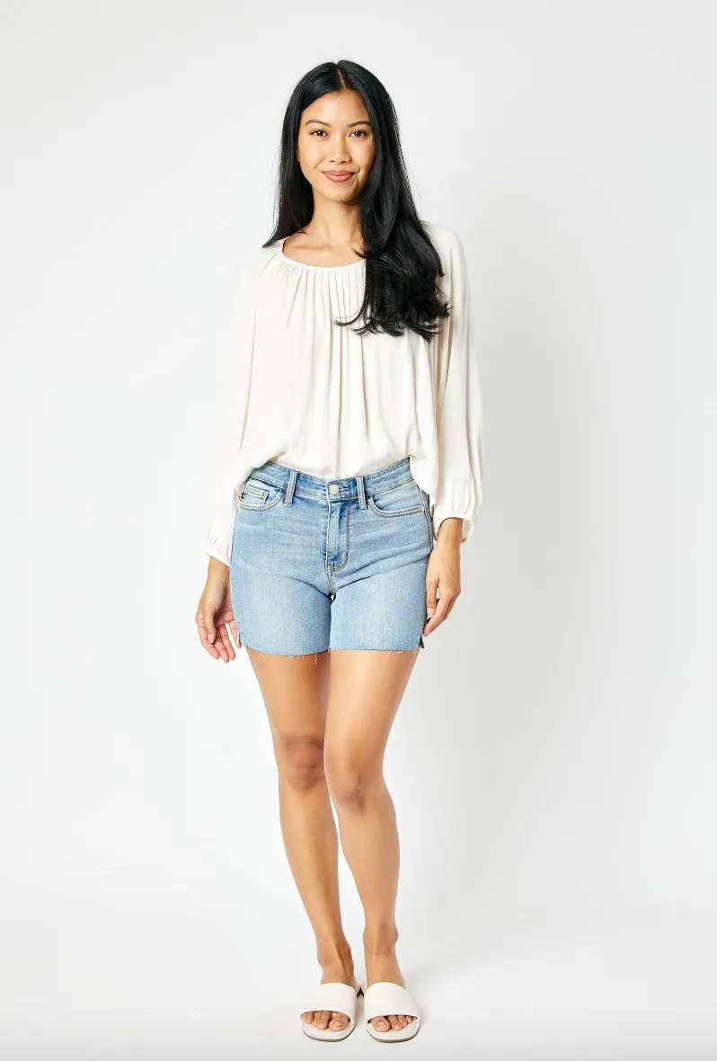 Judy Blue Cut Off Side Slit Shorts