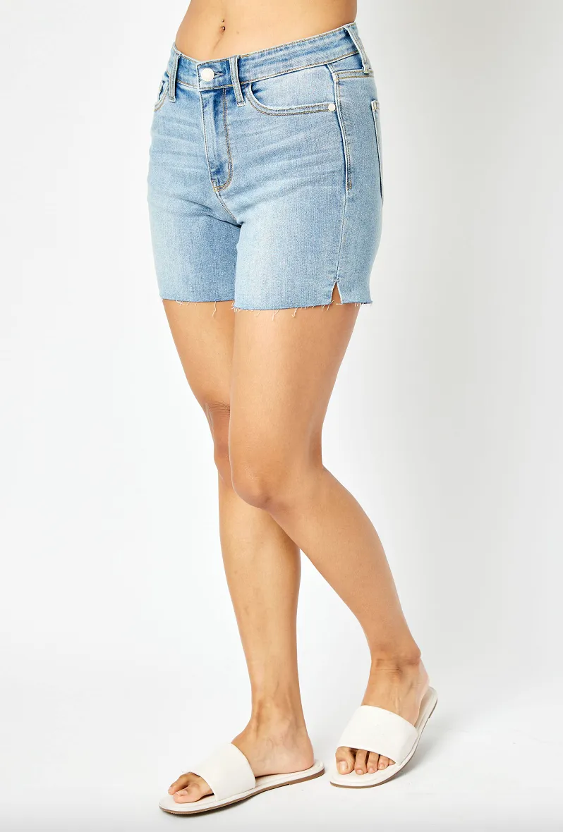 Judy Blue Cut Off Side Slit Shorts