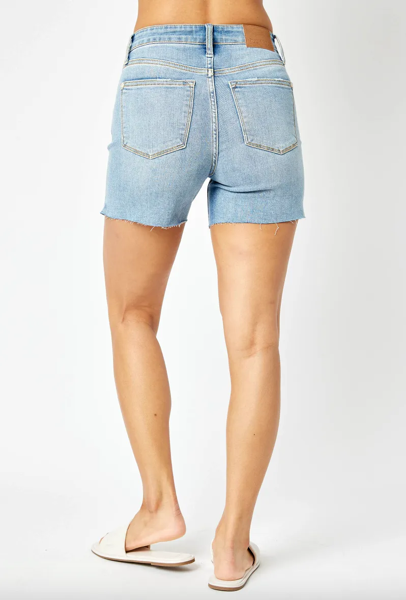 Judy Blue Cut Off Side Slit Shorts