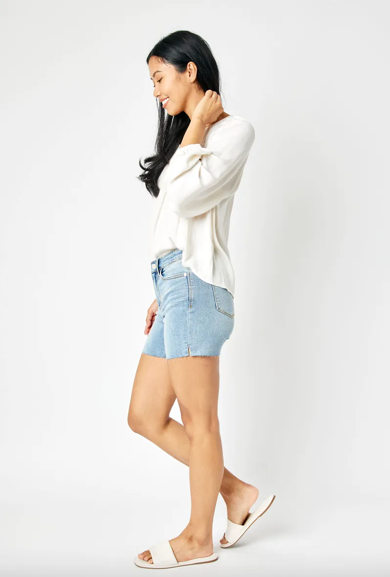 Judy Blue Cut Off Side Slit Shorts