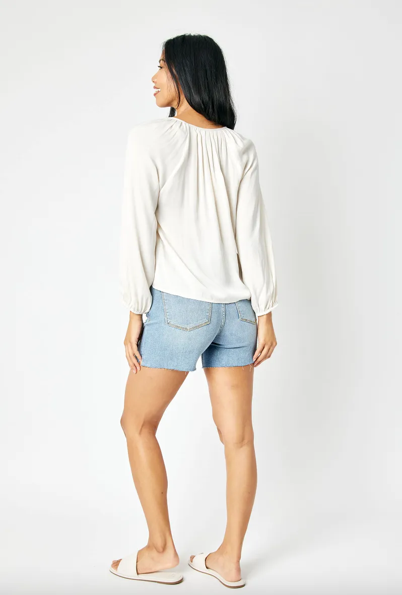 Judy Blue Cut Off Side Slit Shorts