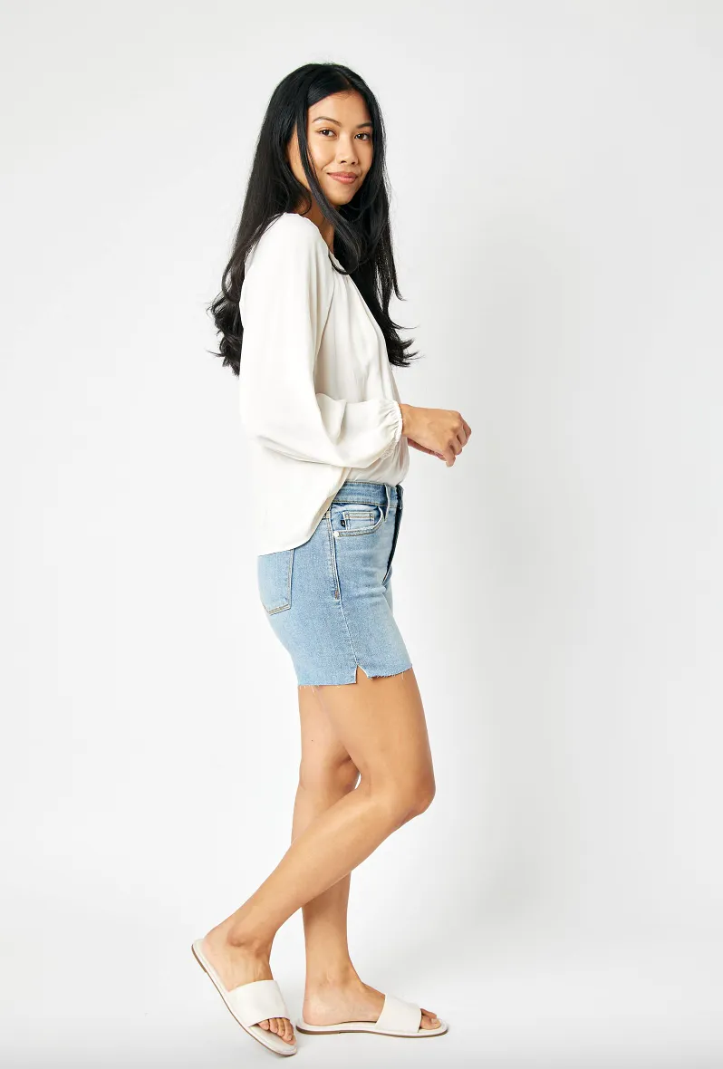 Judy Blue Cut Off Side Slit Shorts