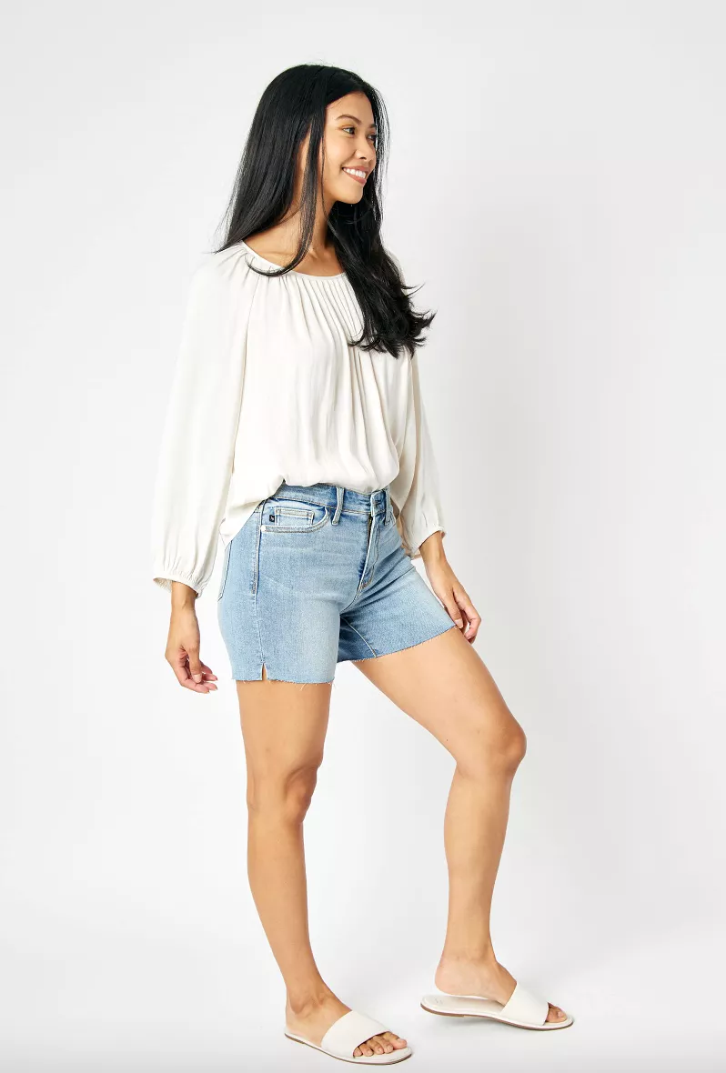 Judy Blue Cut Off Side Slit Shorts