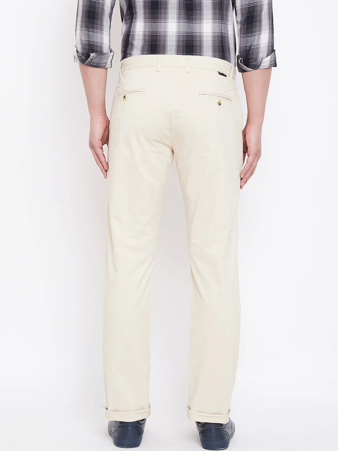 JUMP USA Men Beige Casual Regular Fit Trousers