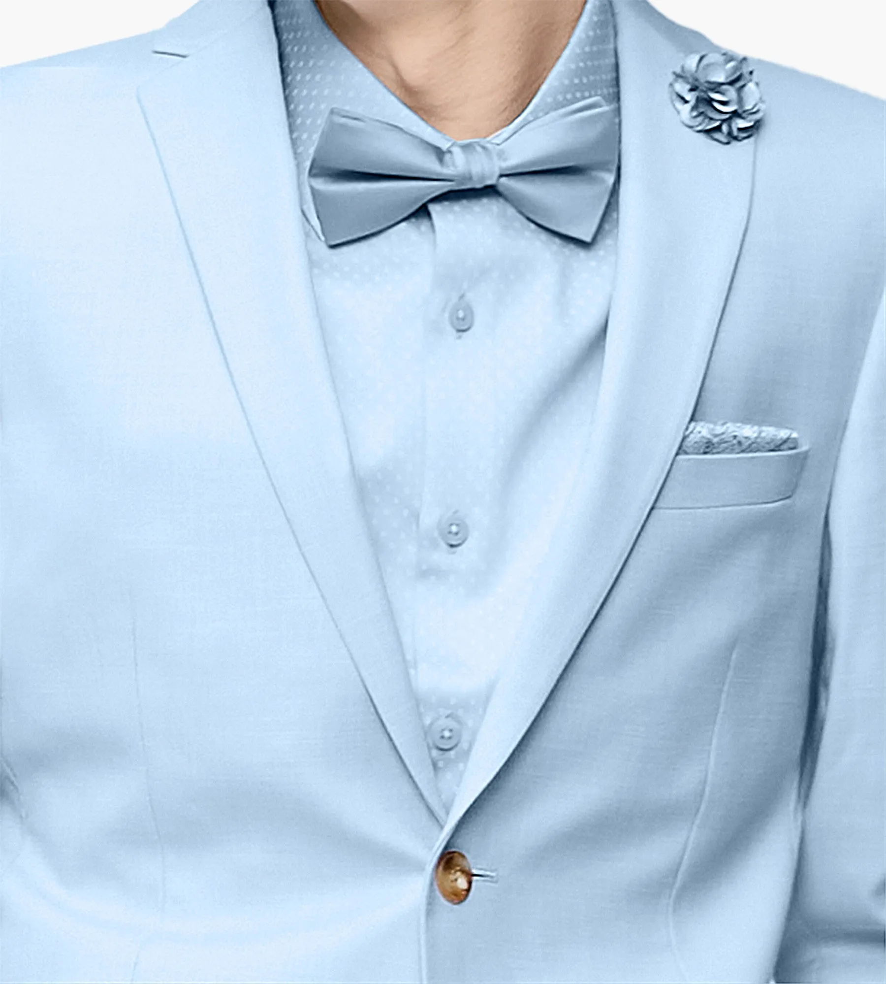 Light Blue Everything Suit Prom Look