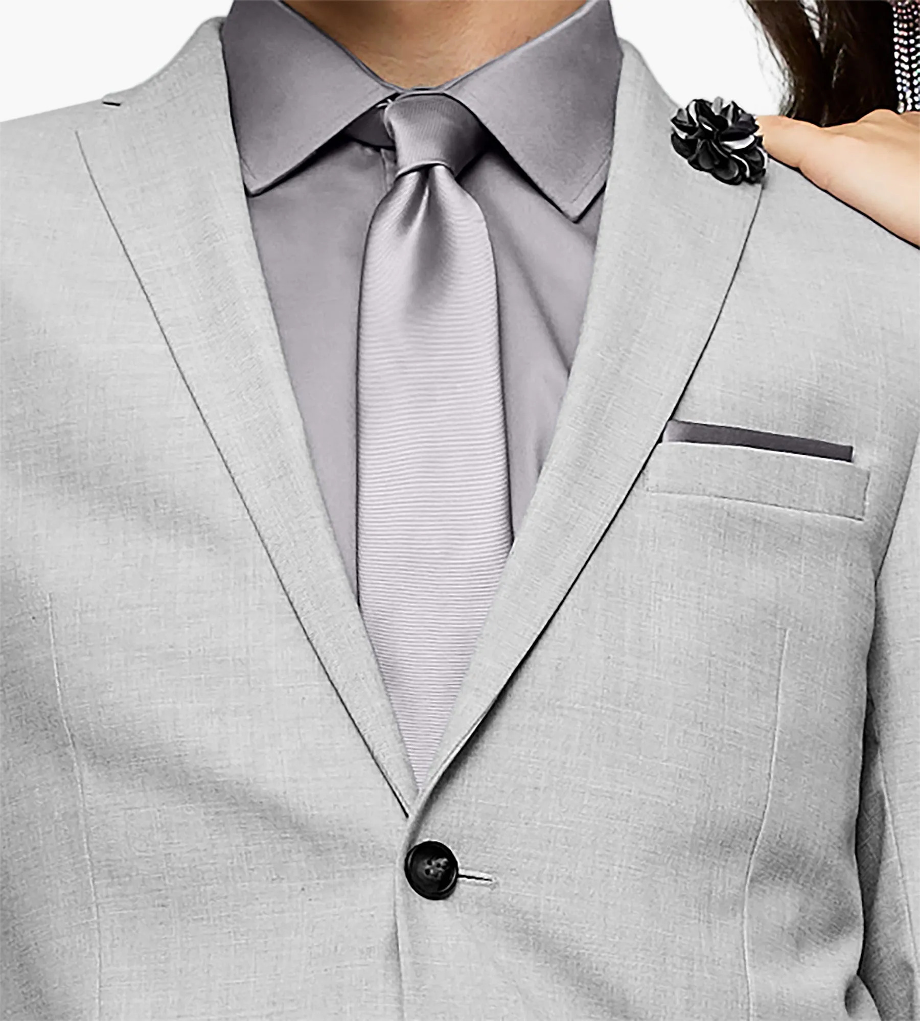 Light Grey Suit Prom Look