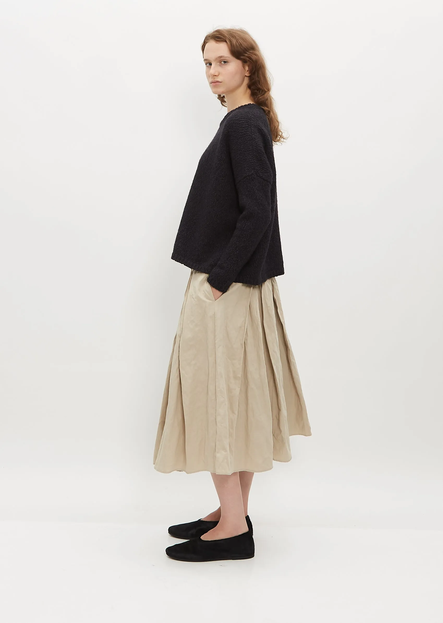 Long Ruched Skirt