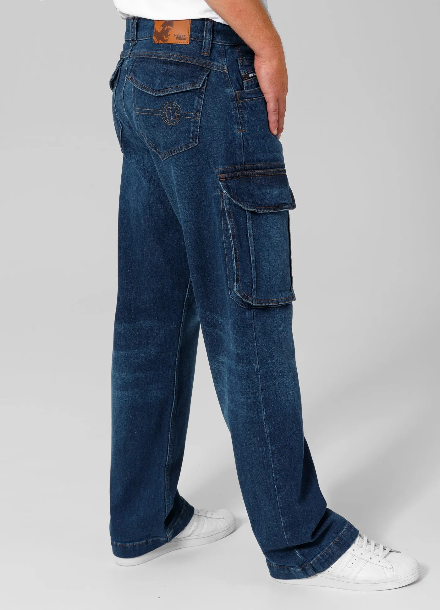 LONGSPUR Cargo Navy Wash Jeans