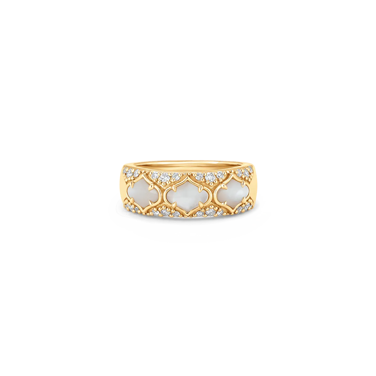 Lucia Mother of Pearl and Gold Thick Ring