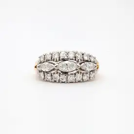 Marquise Diamond Three-Row Band