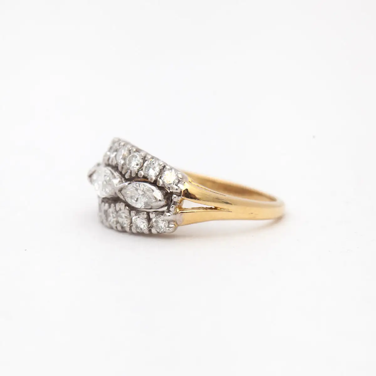 Marquise Diamond Three-Row Band