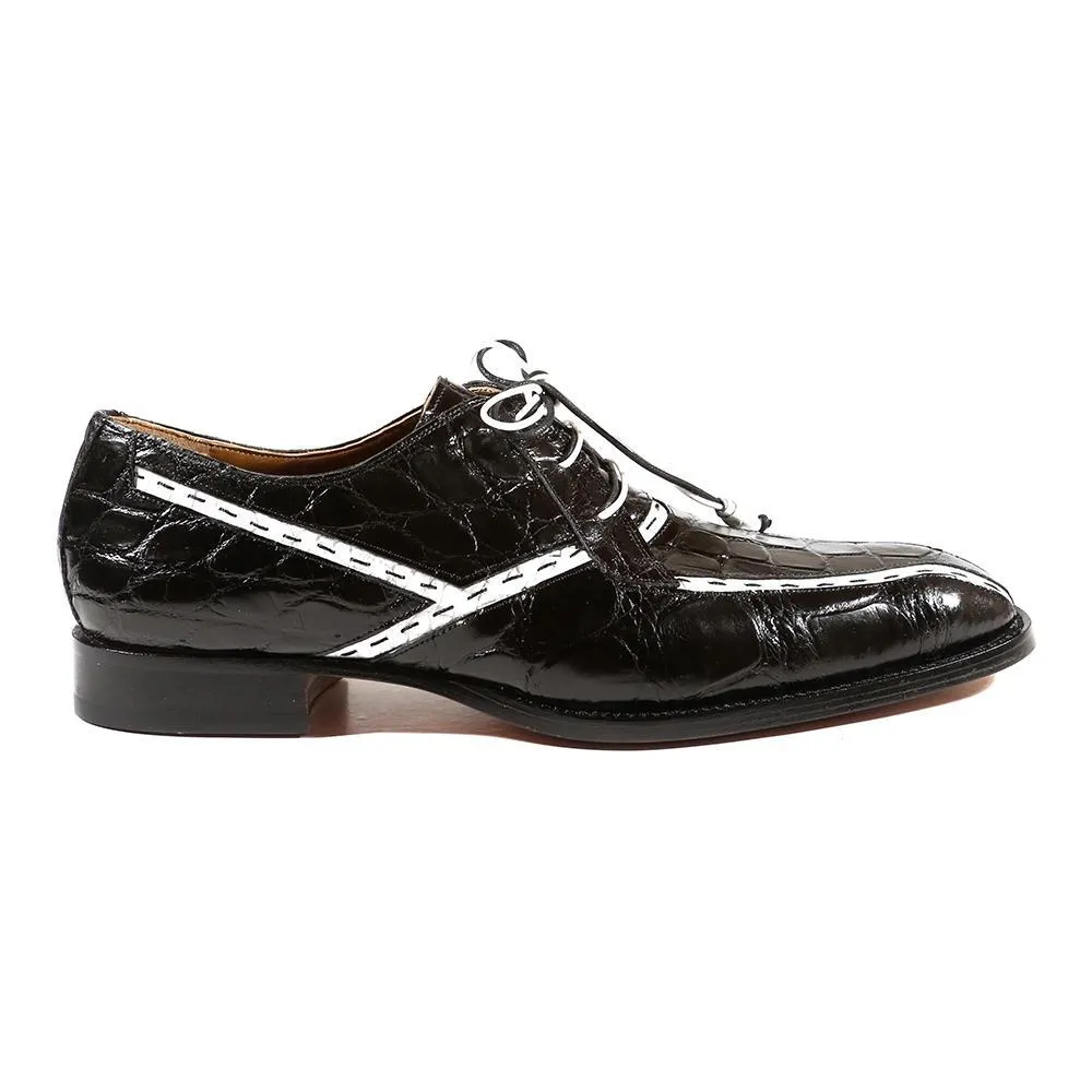 Mauri 4708 Men's Dress Domino Alligator Black Oxfords (MA3016)