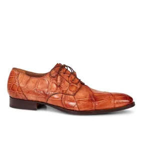 Mauri Men's Hand-Painted Durini Cognac Brown Oxfords 1059 (MA4301)