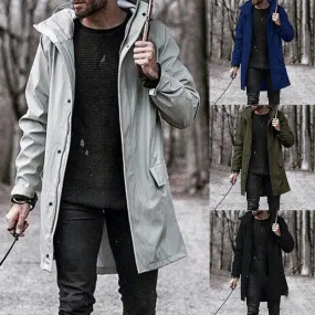 Men's hooded trench coat