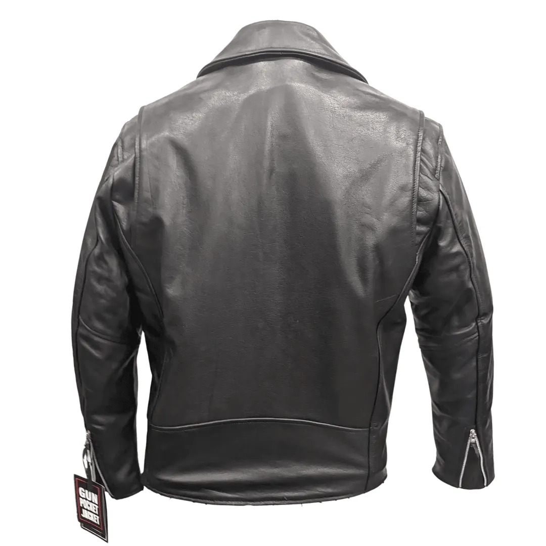 Mens Leather Moto Bomber Jacket