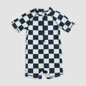 Miles The Label - Checkerboard Swim Romper