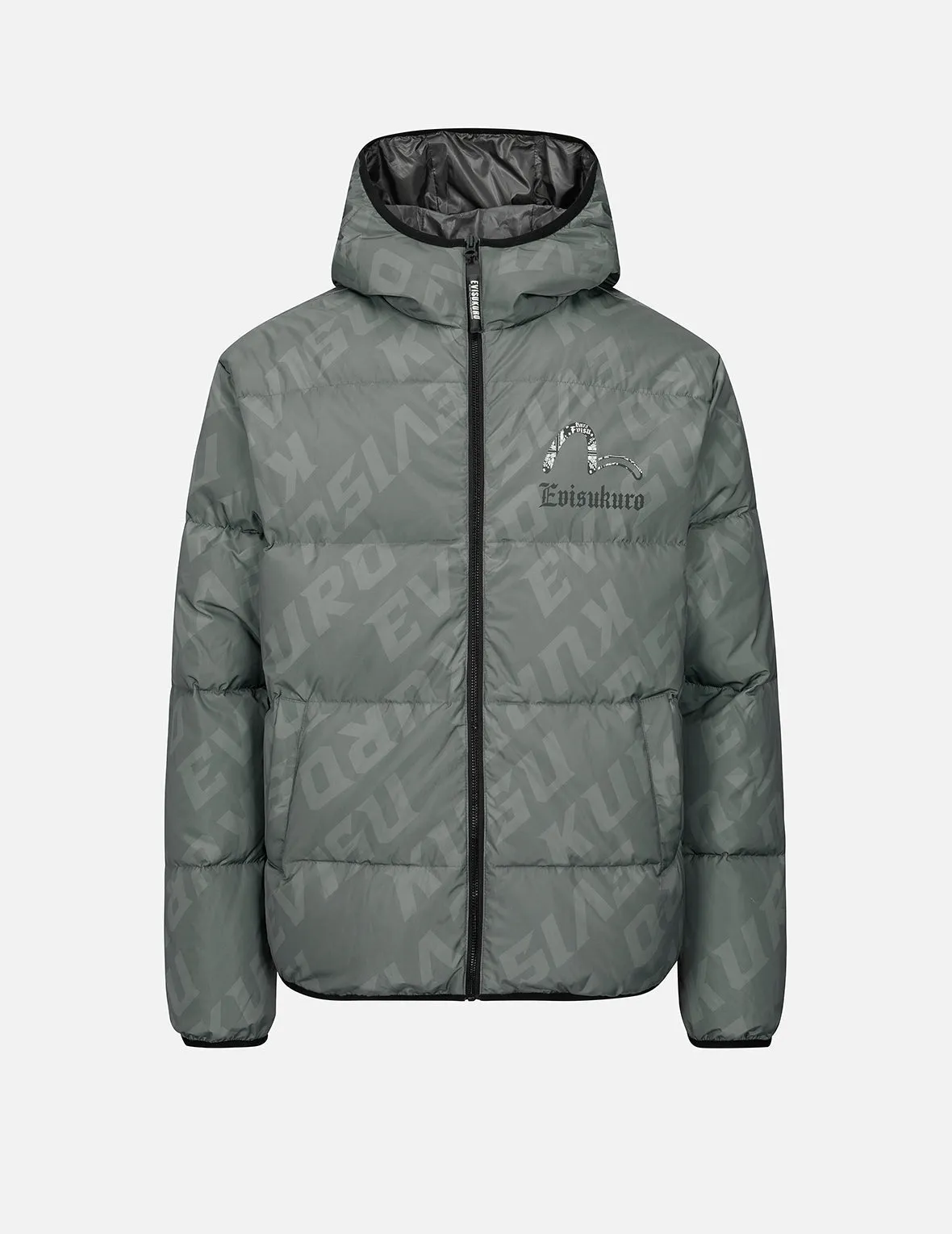 Monogram Print Relaxed Down Jacket