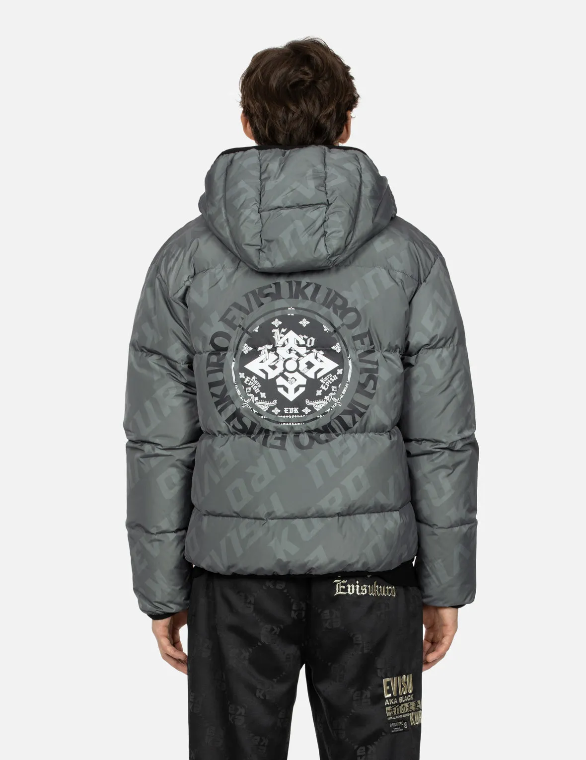 Monogram Print Relaxed Down Jacket