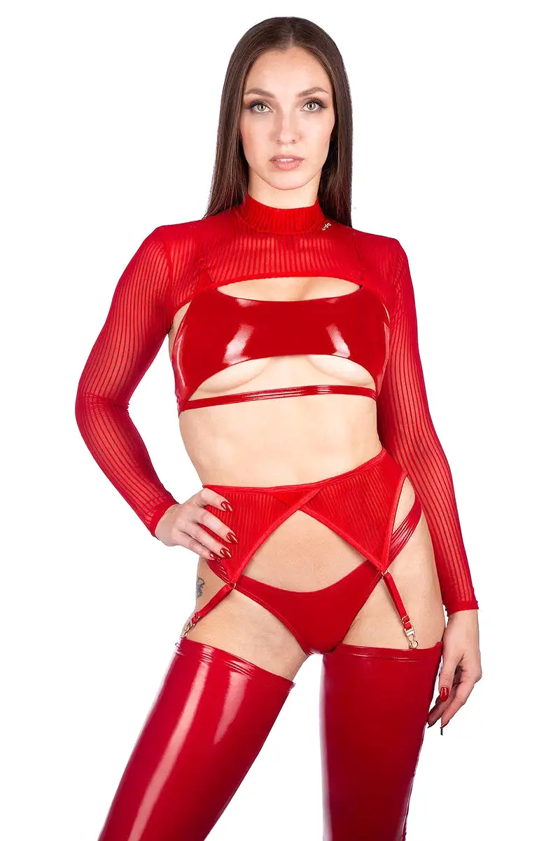 Naughty Thoughts XXX Rated See Through Shrug - Red