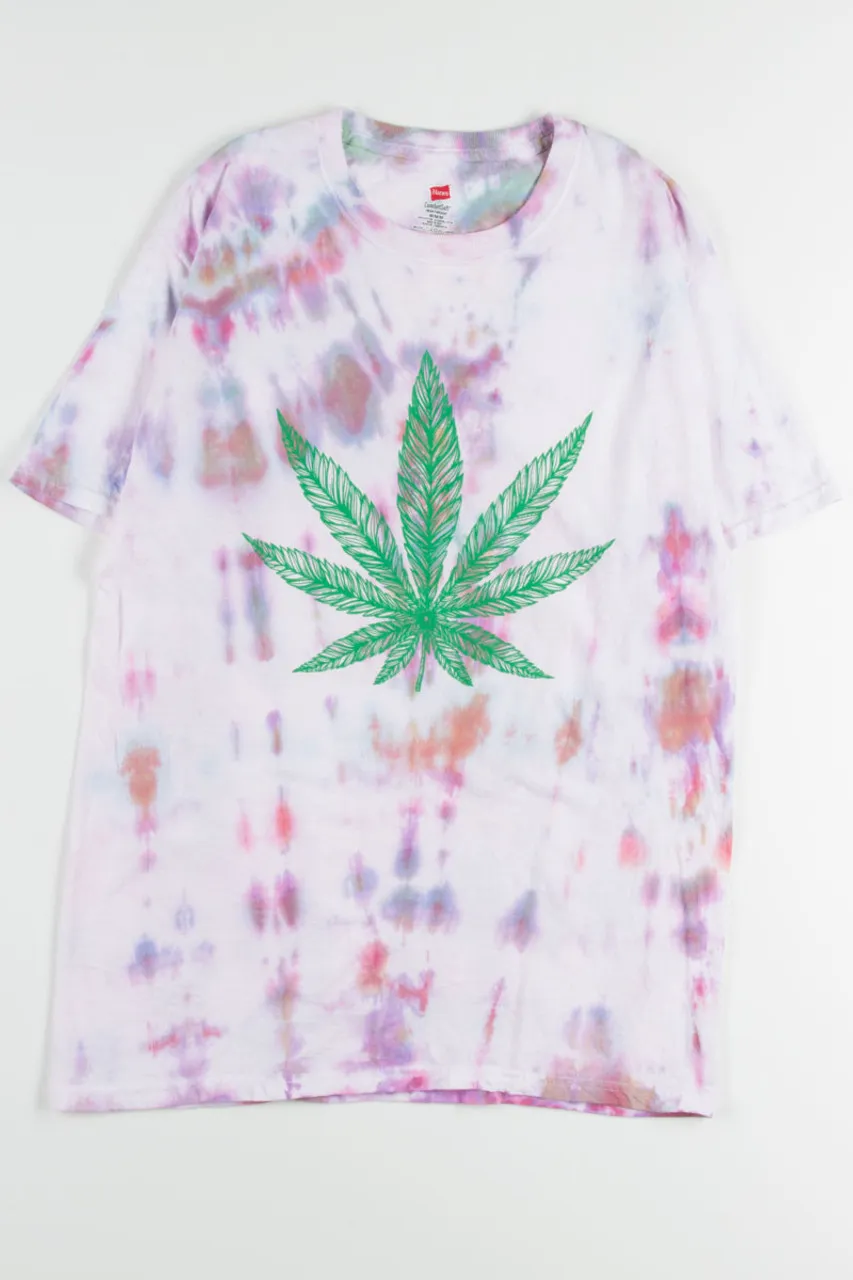 Pink Weed Tie Dye Tee