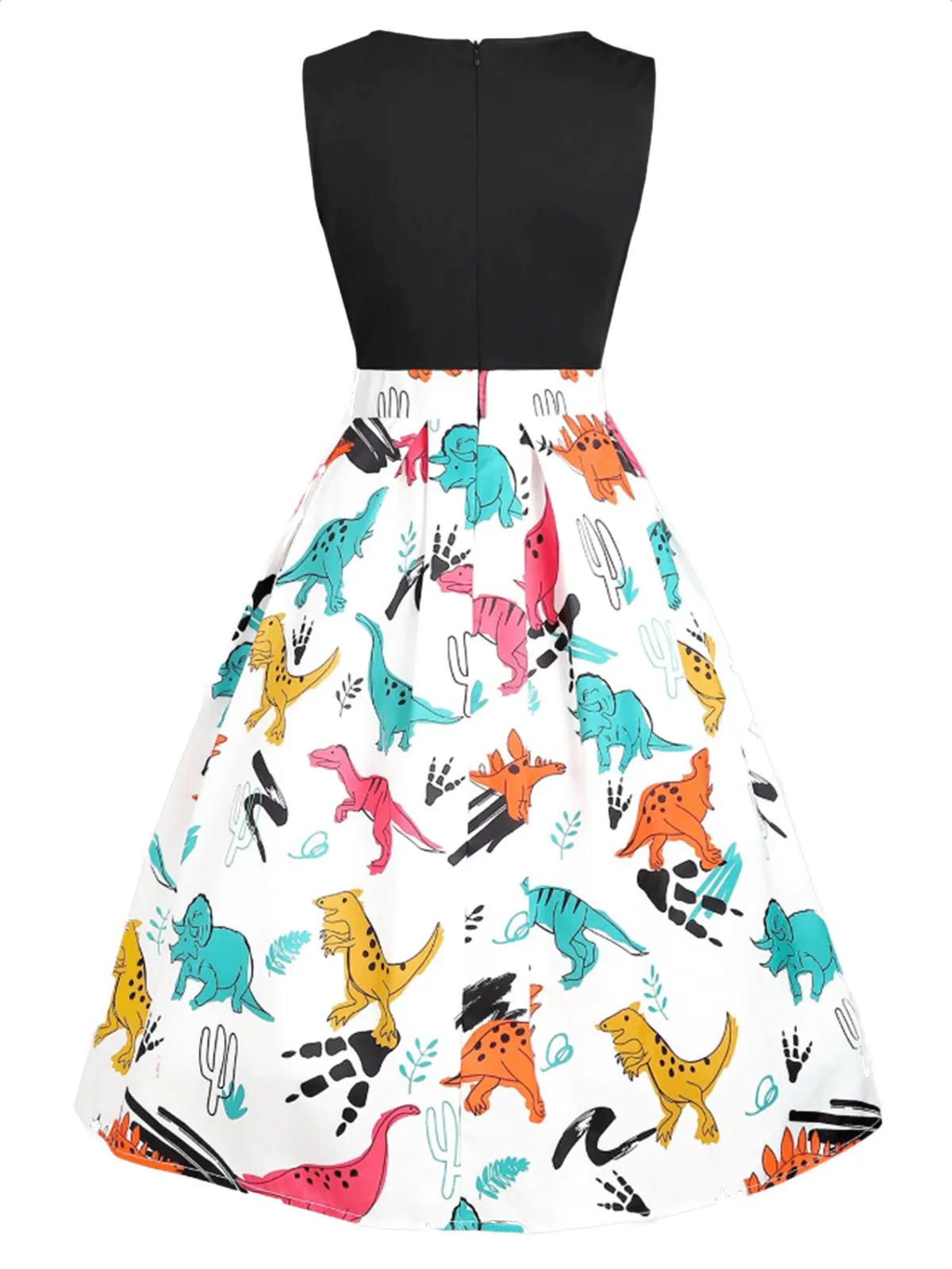 Plus Size 1950s Dinosaur Swing Dress