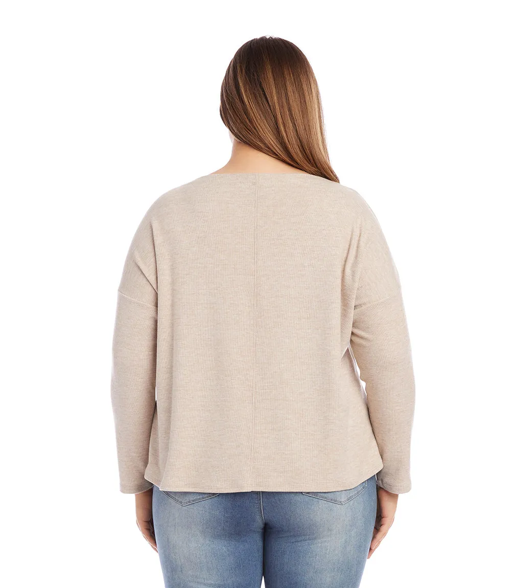 Plus Size Boatneck Tie Top