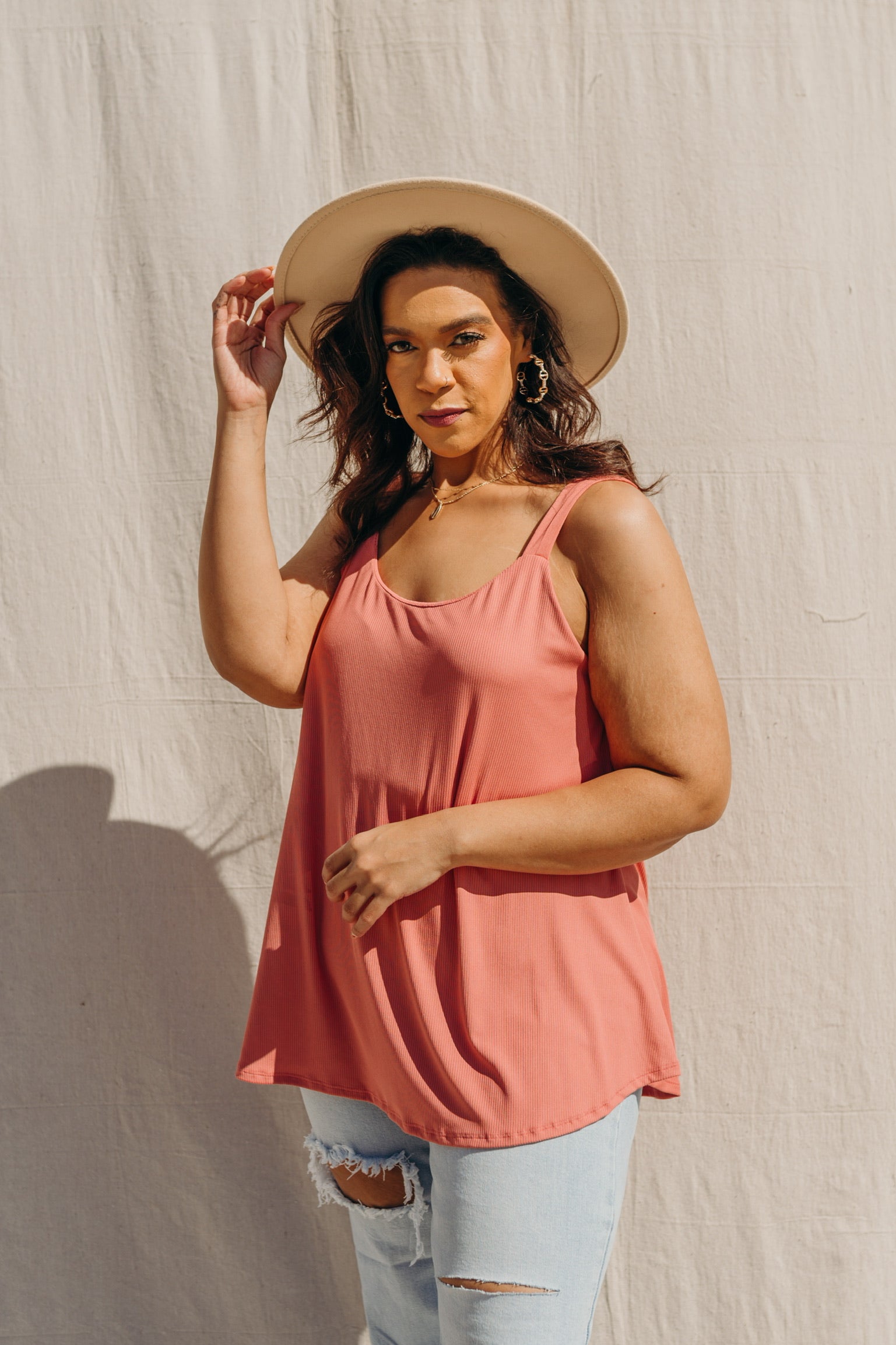 PLUS SIZE Sammi Ribbed Tank Top