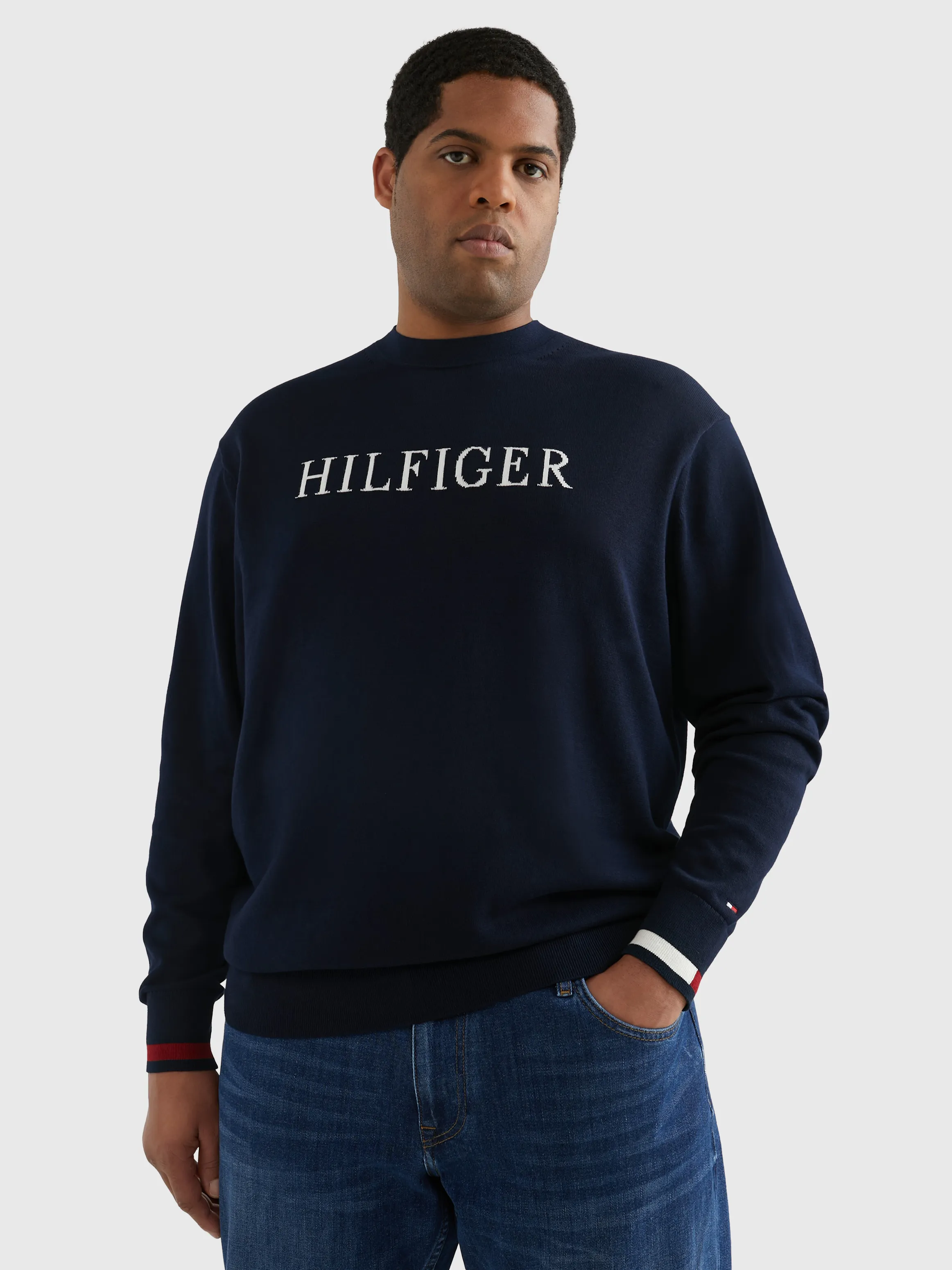 Plus Stripe Cuff Logo Jumper | Sweatshirts & Hoodies | Tommy Hilfiger