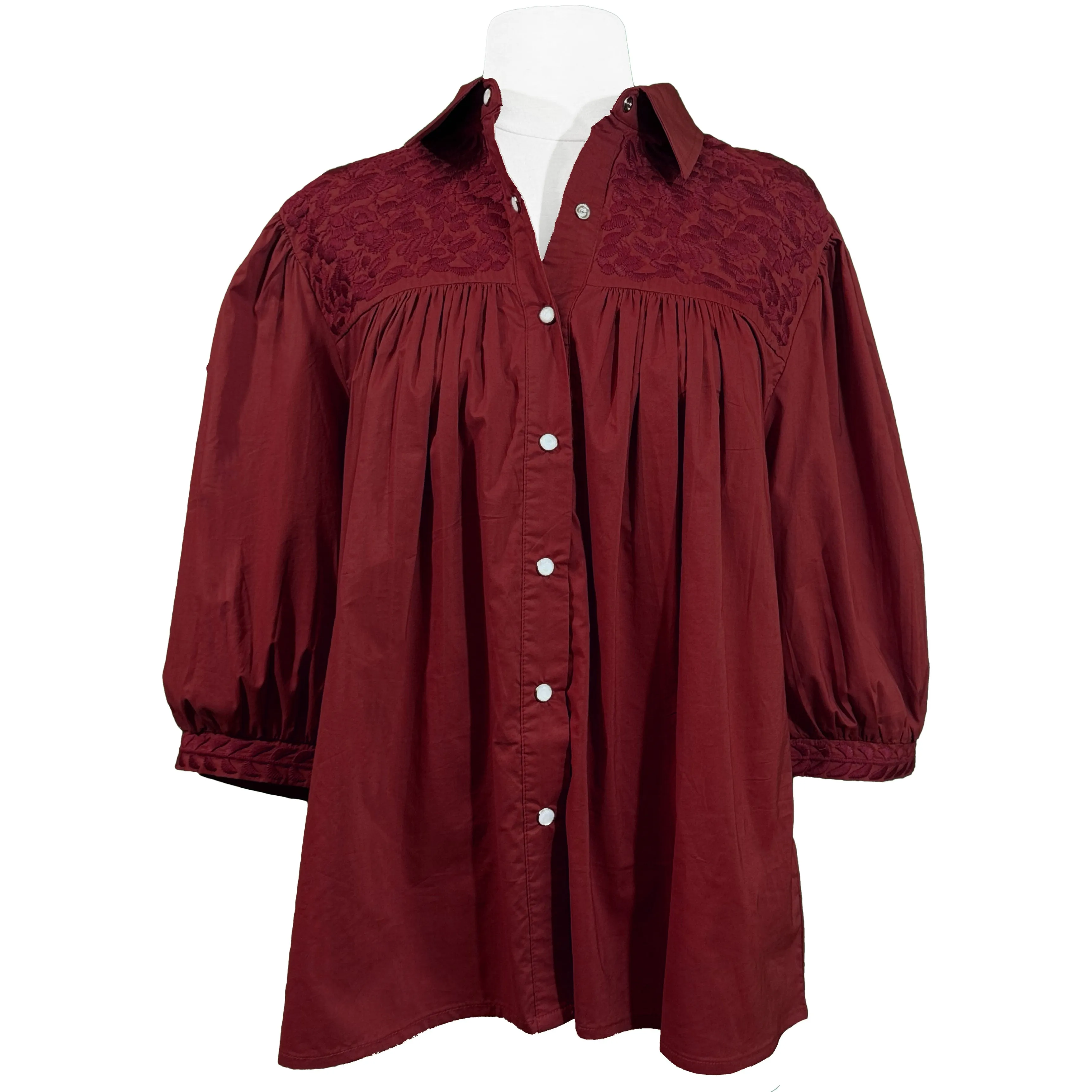 PRE-ORDER: Double Crimson Cowgirl Blouse (early August ship date)