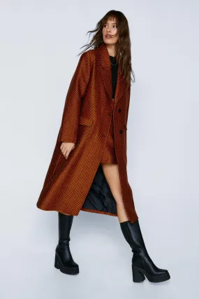 Premium Herringbone Duster Coat