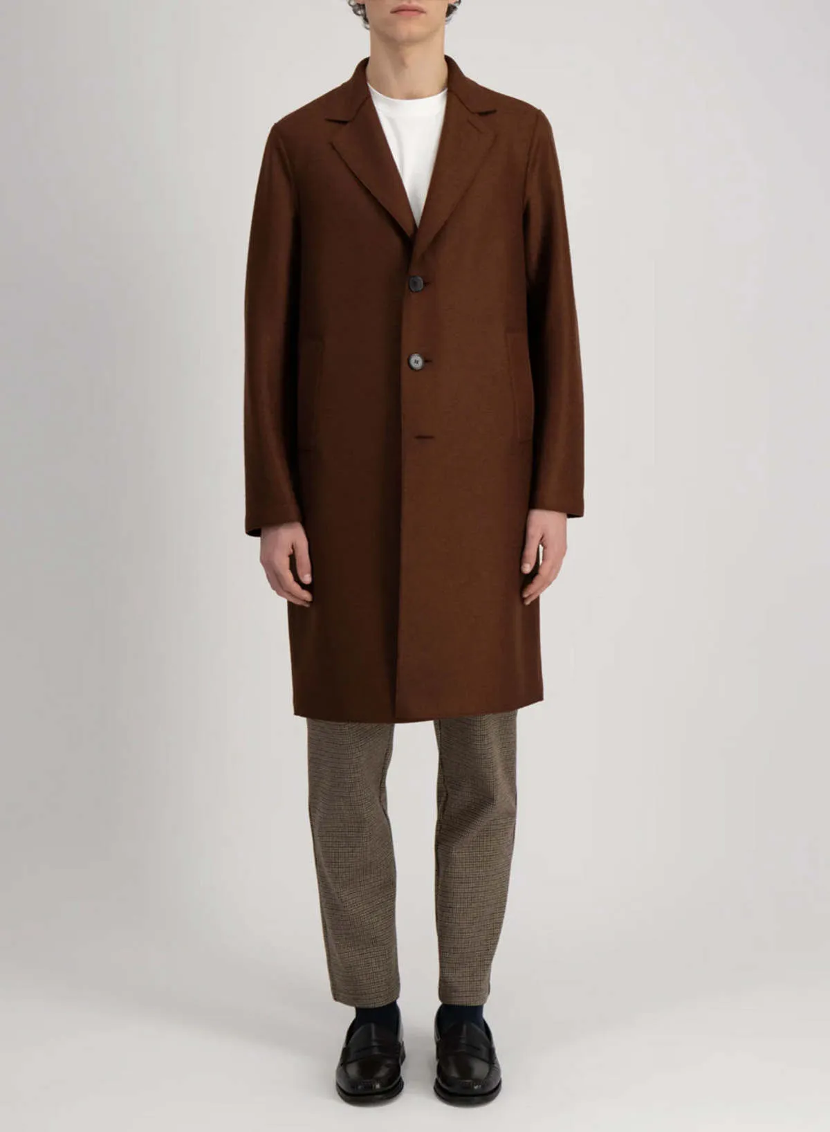 Pressed Wool Overcoat - Cognac