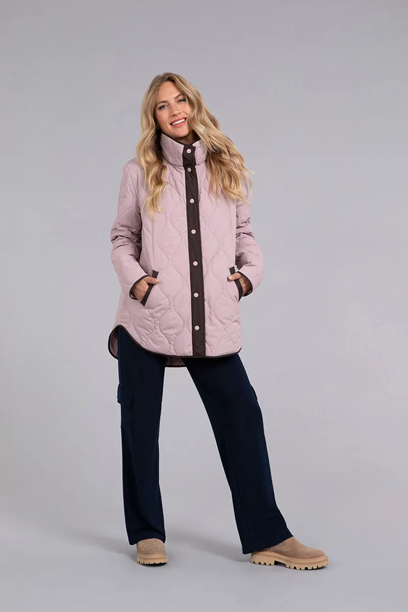 Quilted Shirt Jacket | Rose