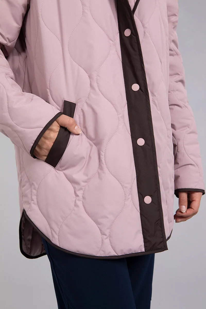 Quilted Shirt Jacket | Rose