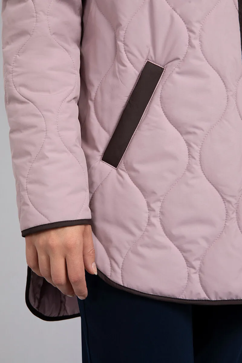 Quilted Shirt Jacket | Rose