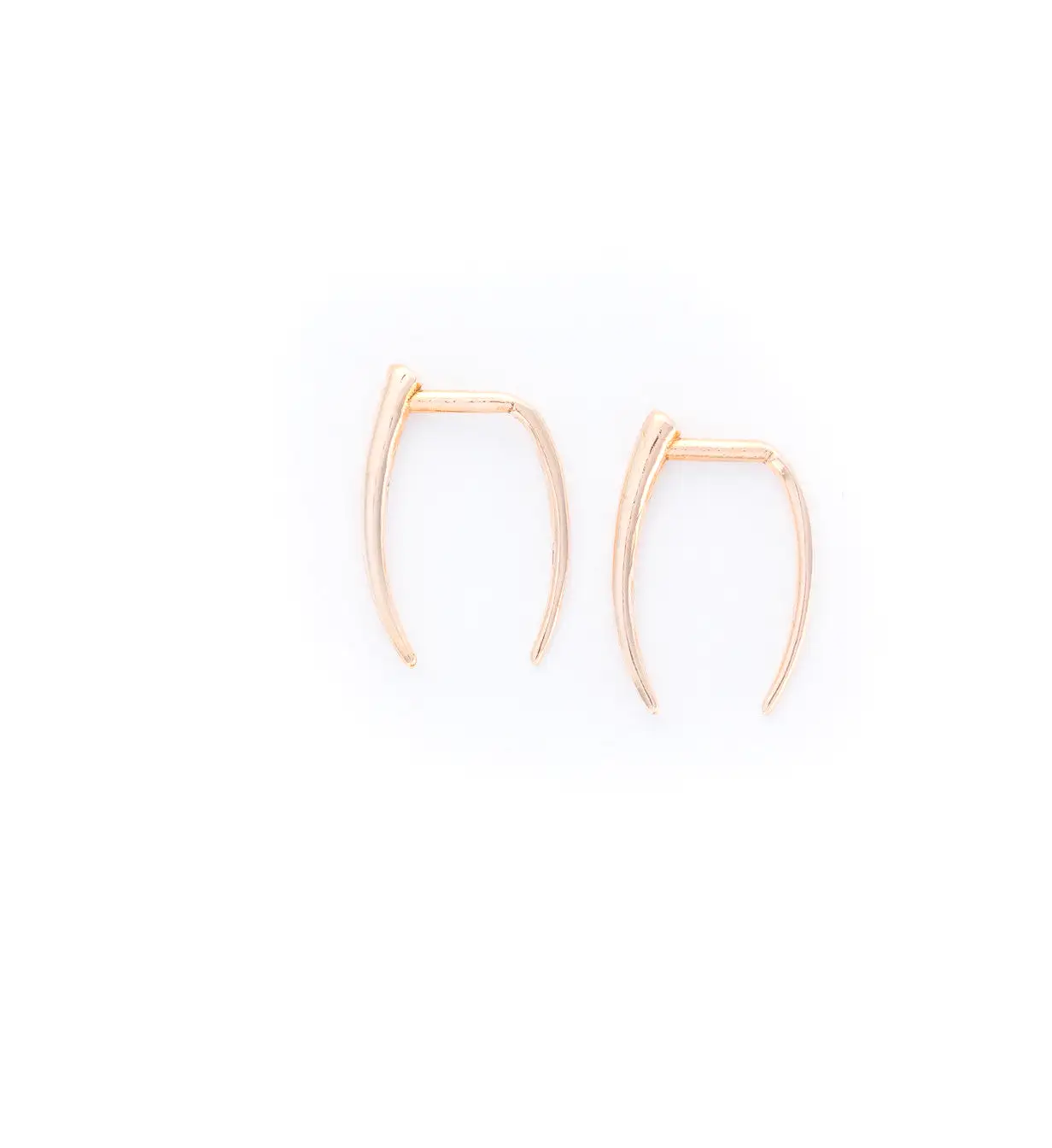 Rose Gold Infinite Tusk Earrings