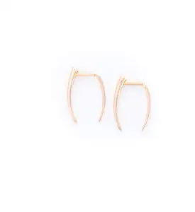 Rose Gold Infinite Tusk Earrings