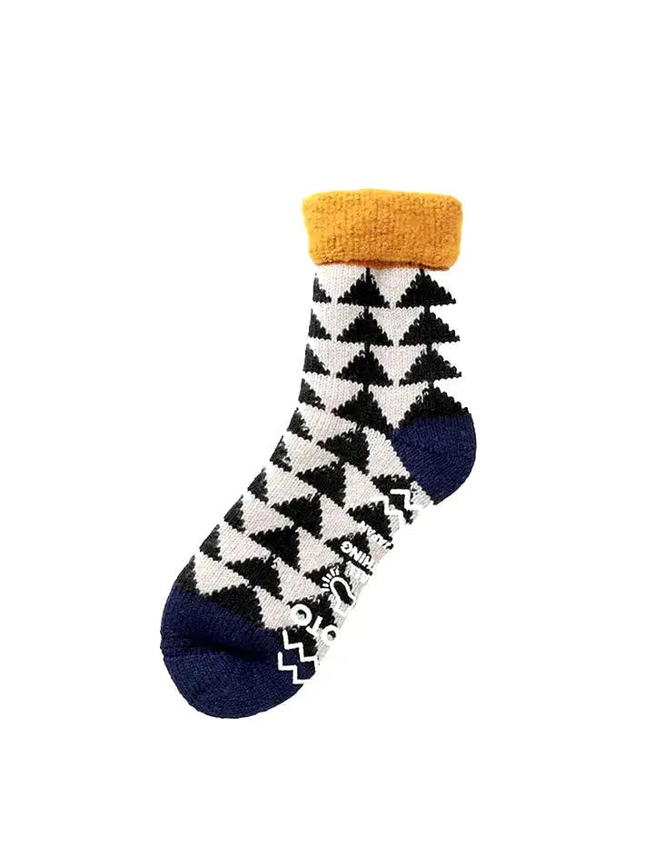 RoToTo Comfy Room Socks Sankaku Gold / Black / Navy