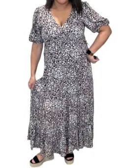 Saltwater Luxe Short Sleeve Seventies Daisy Maxi Dress