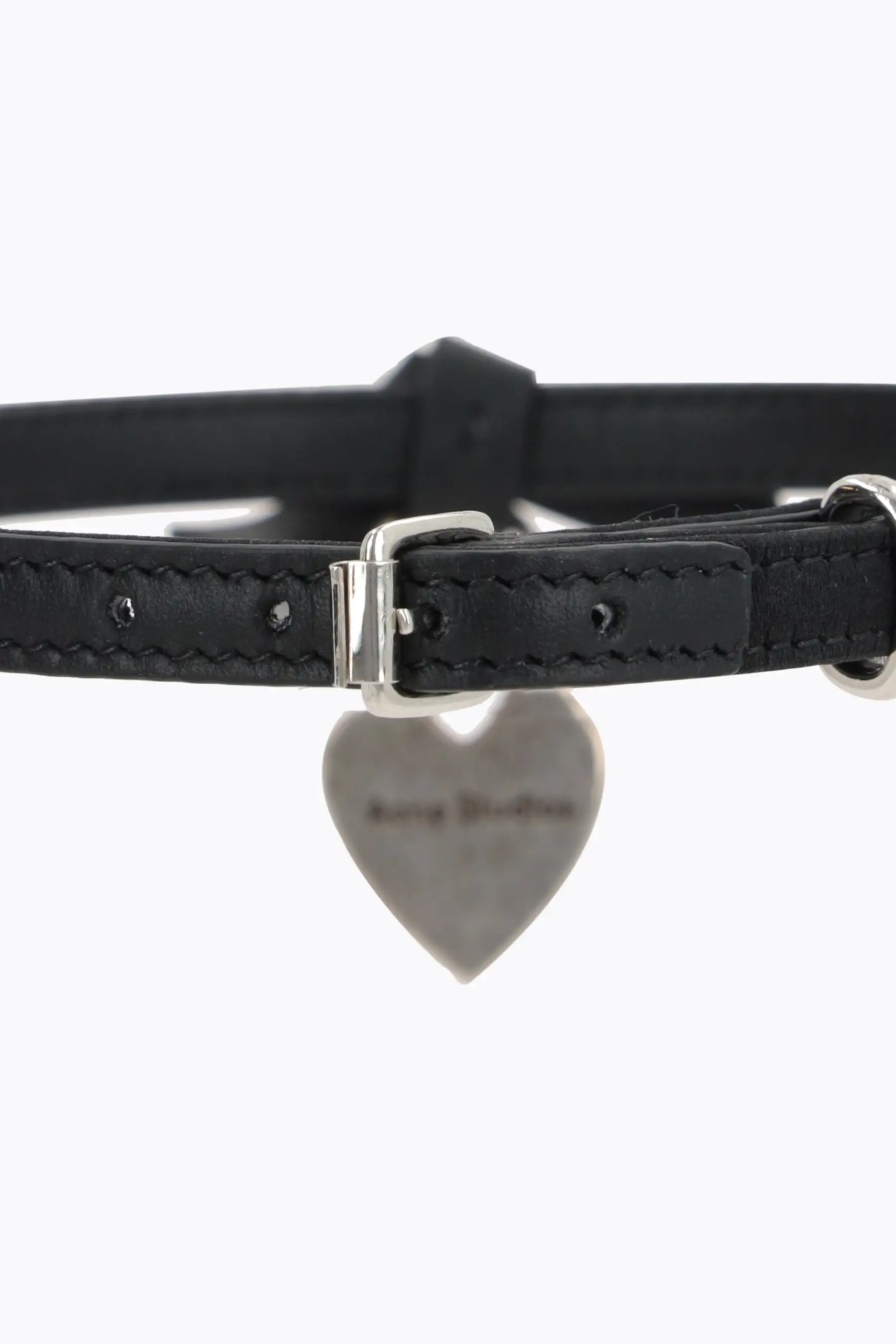 satin choker with heart pendant