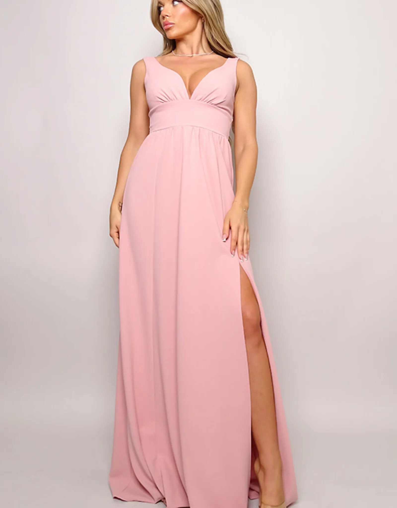   Side Slit Deep V Maxi