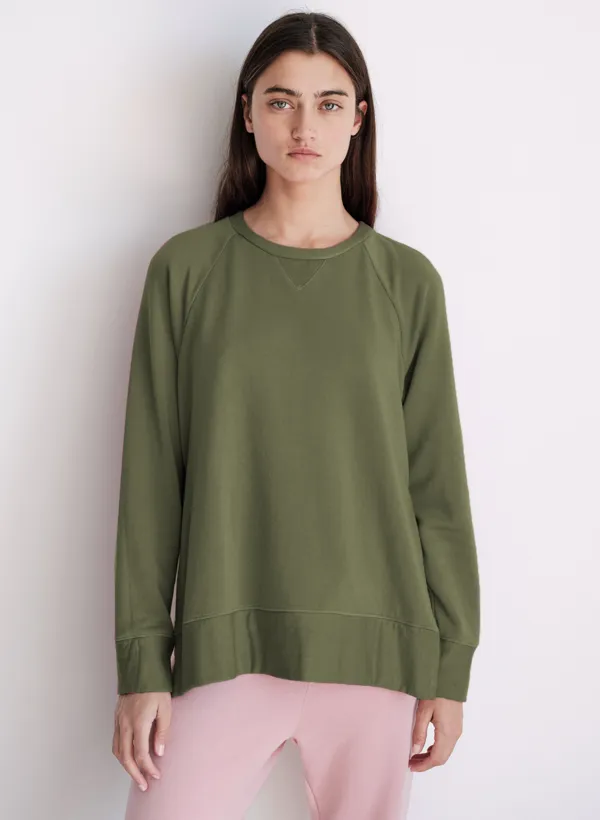 Side Slit Sweatshirt - Seaweed Green