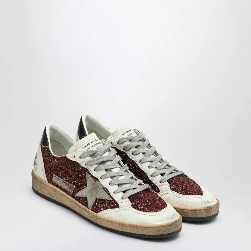 SNEAKERS BALL STAR WITH BURGUNDY GLITTER