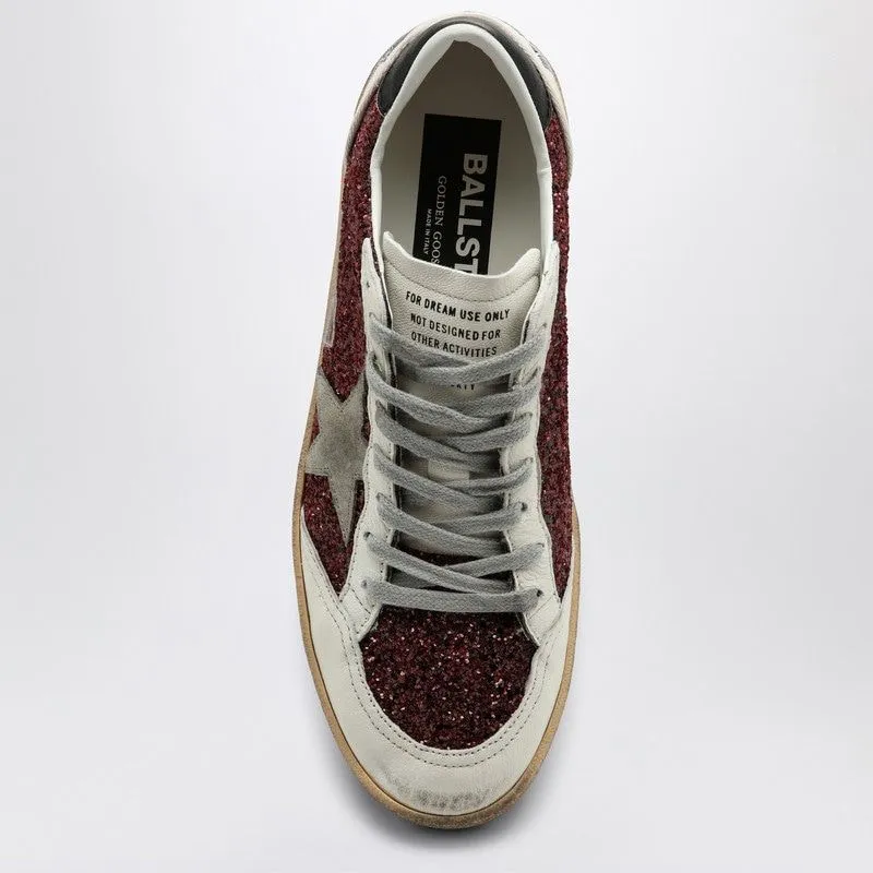 SNEAKERS BALL STAR WITH BURGUNDY GLITTER