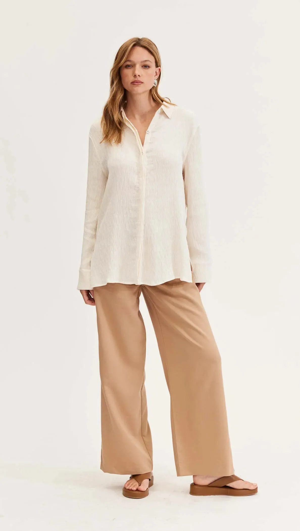 Staple the Label - Elena Textured Shirt Cream