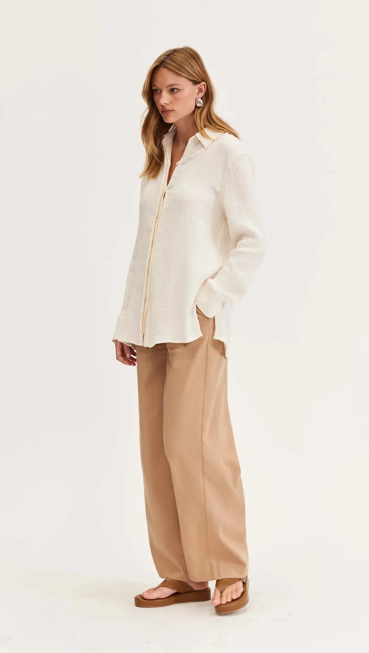 Staple the Label - Elena Textured Shirt Cream