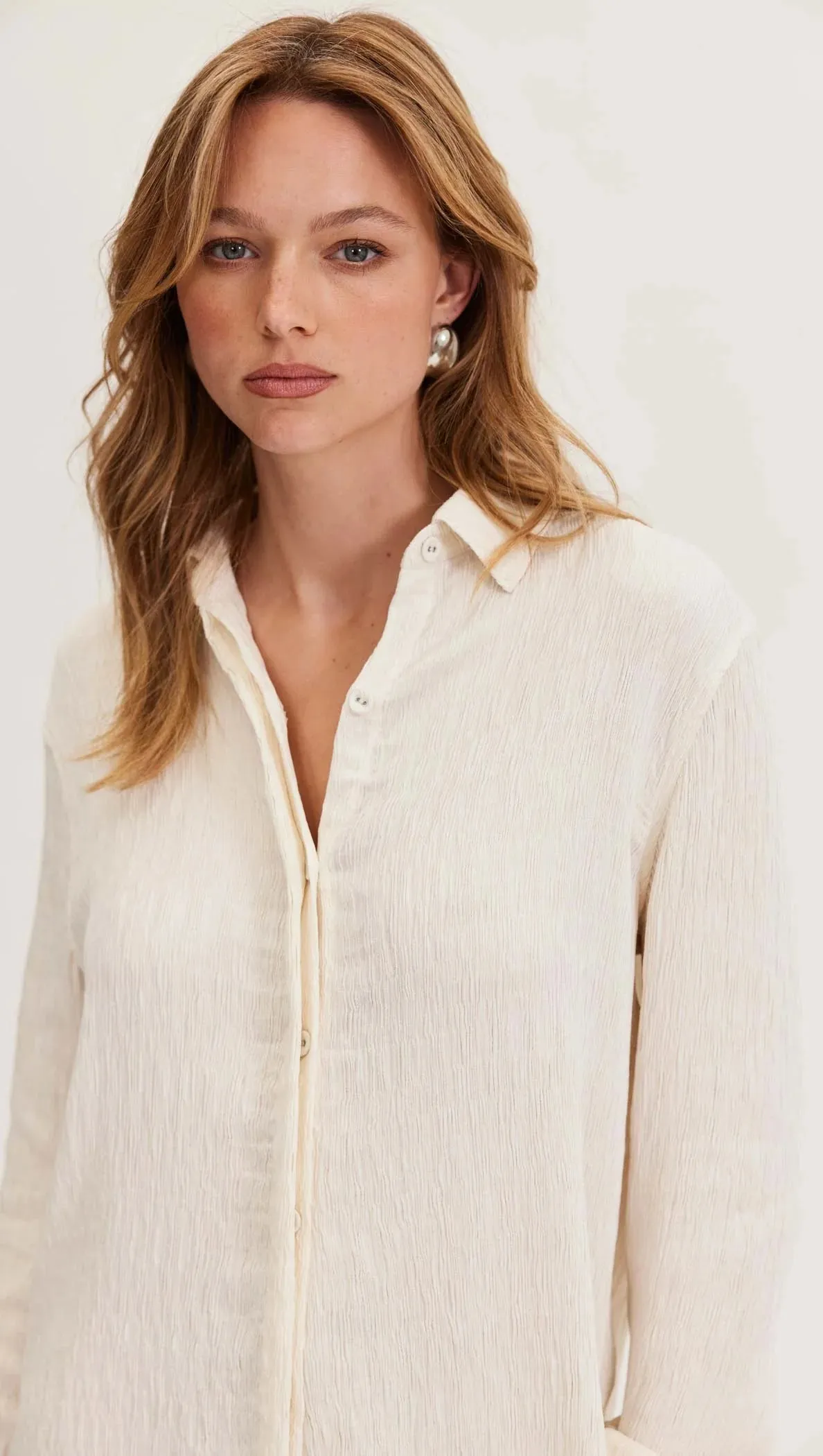 Staple the Label - Elena Textured Shirt Cream