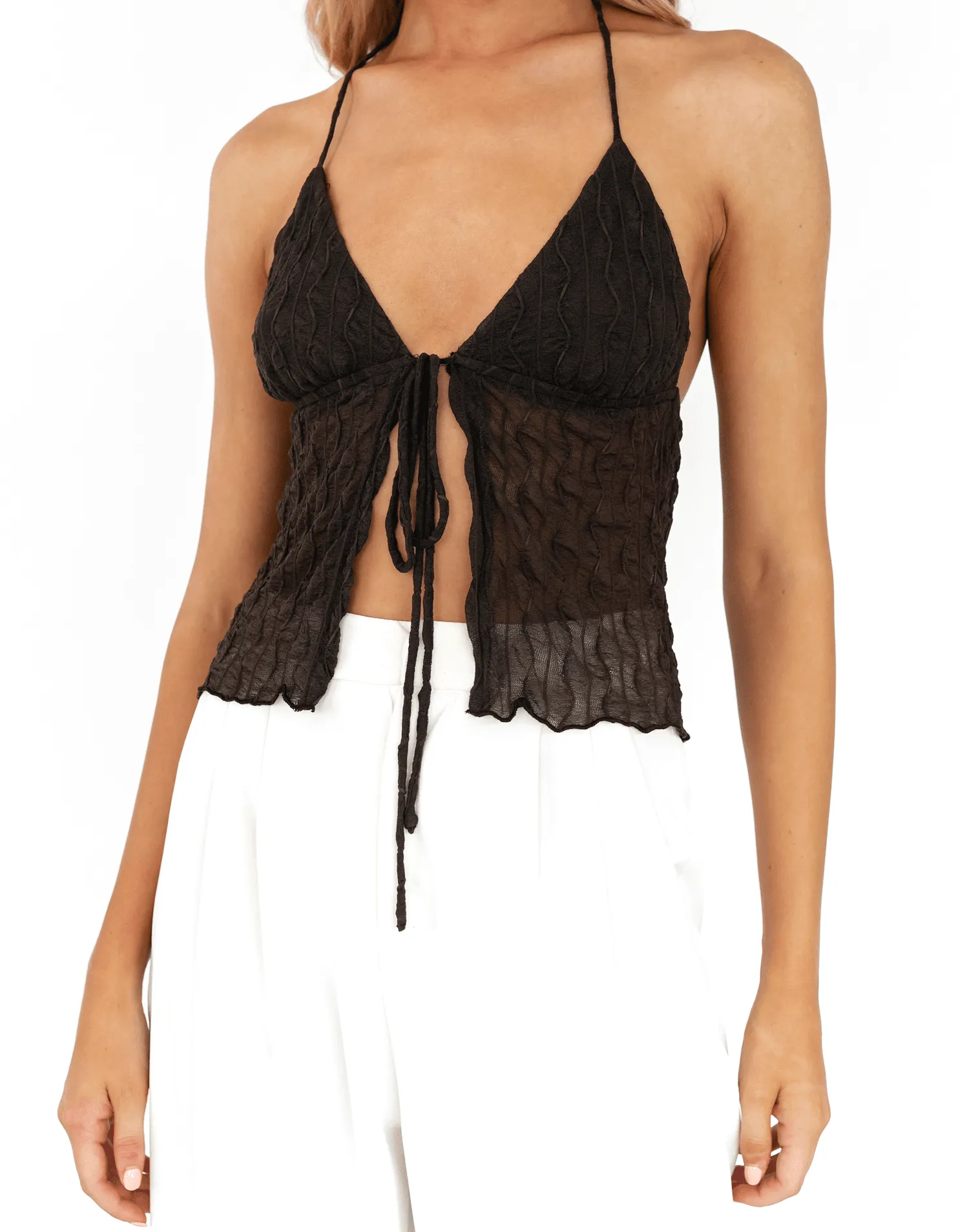 Tasmyn Halter Top (Brown)