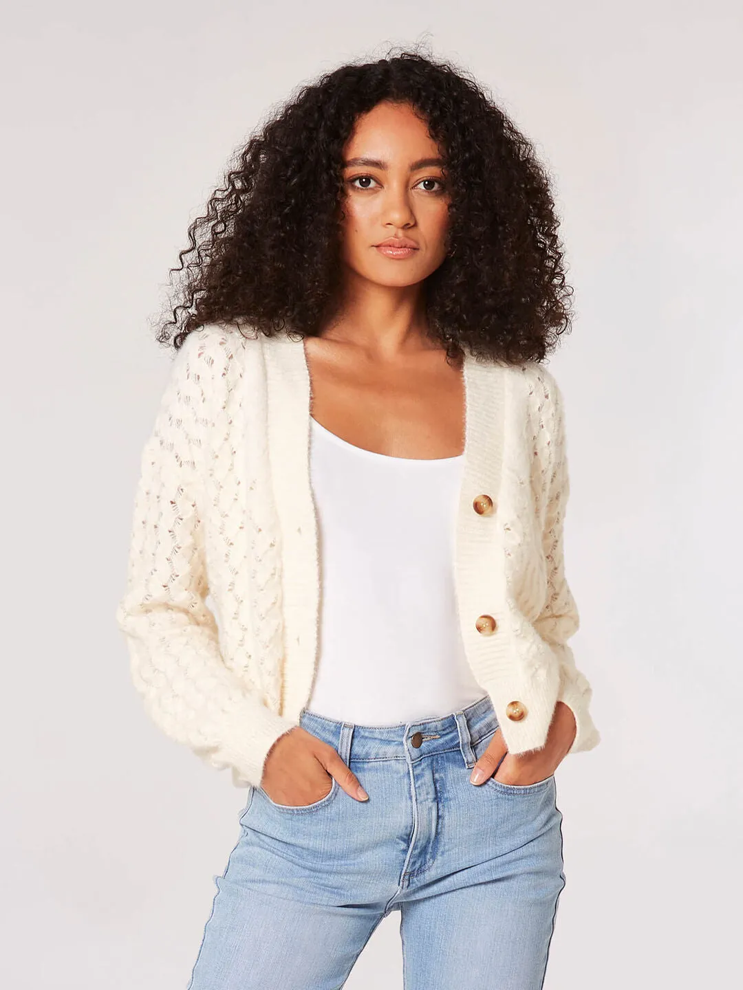 The Waffle Knit Chunky Cardigan - PLUS