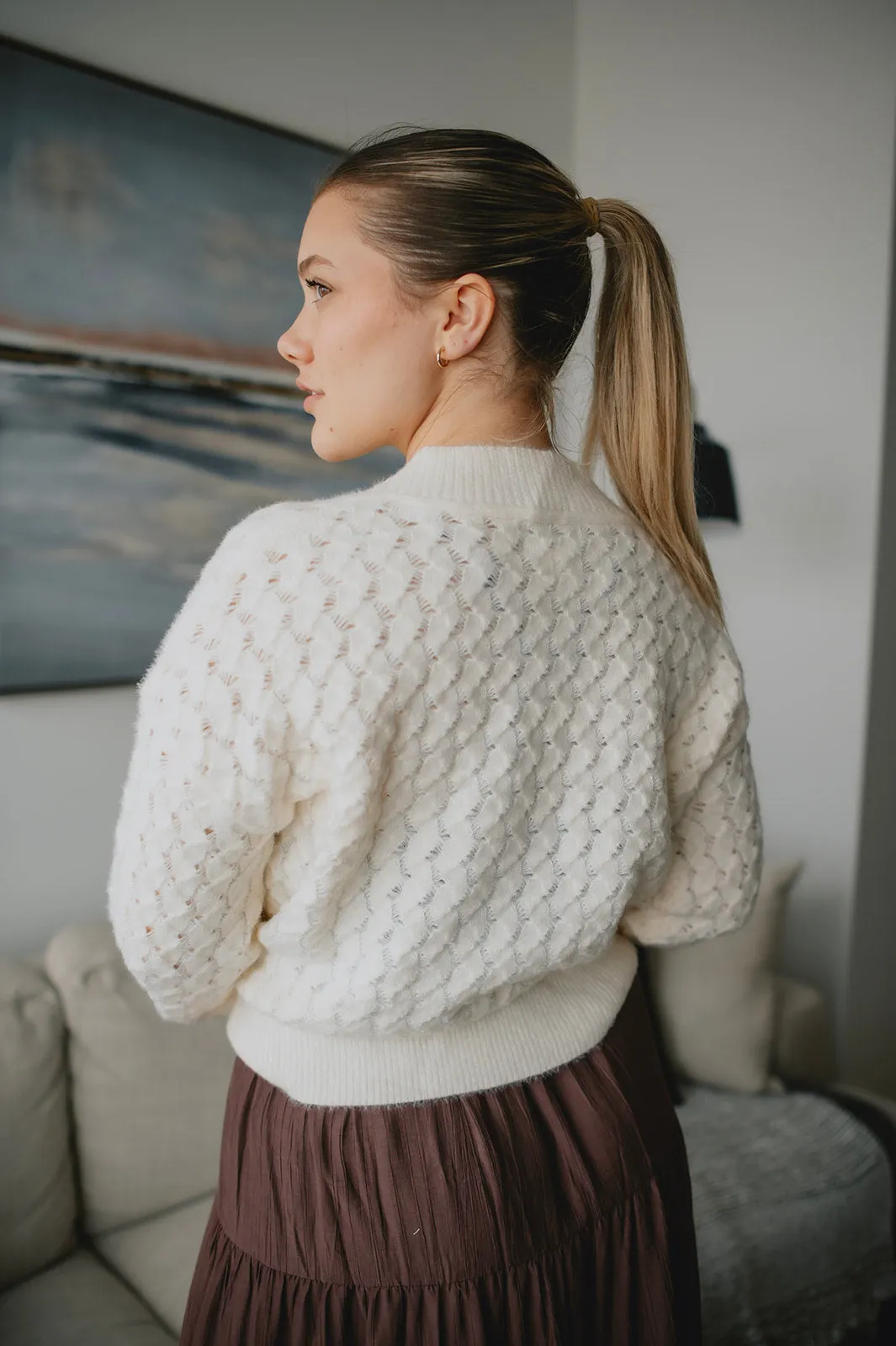 The Waffle Knit Chunky Cardigan - PLUS