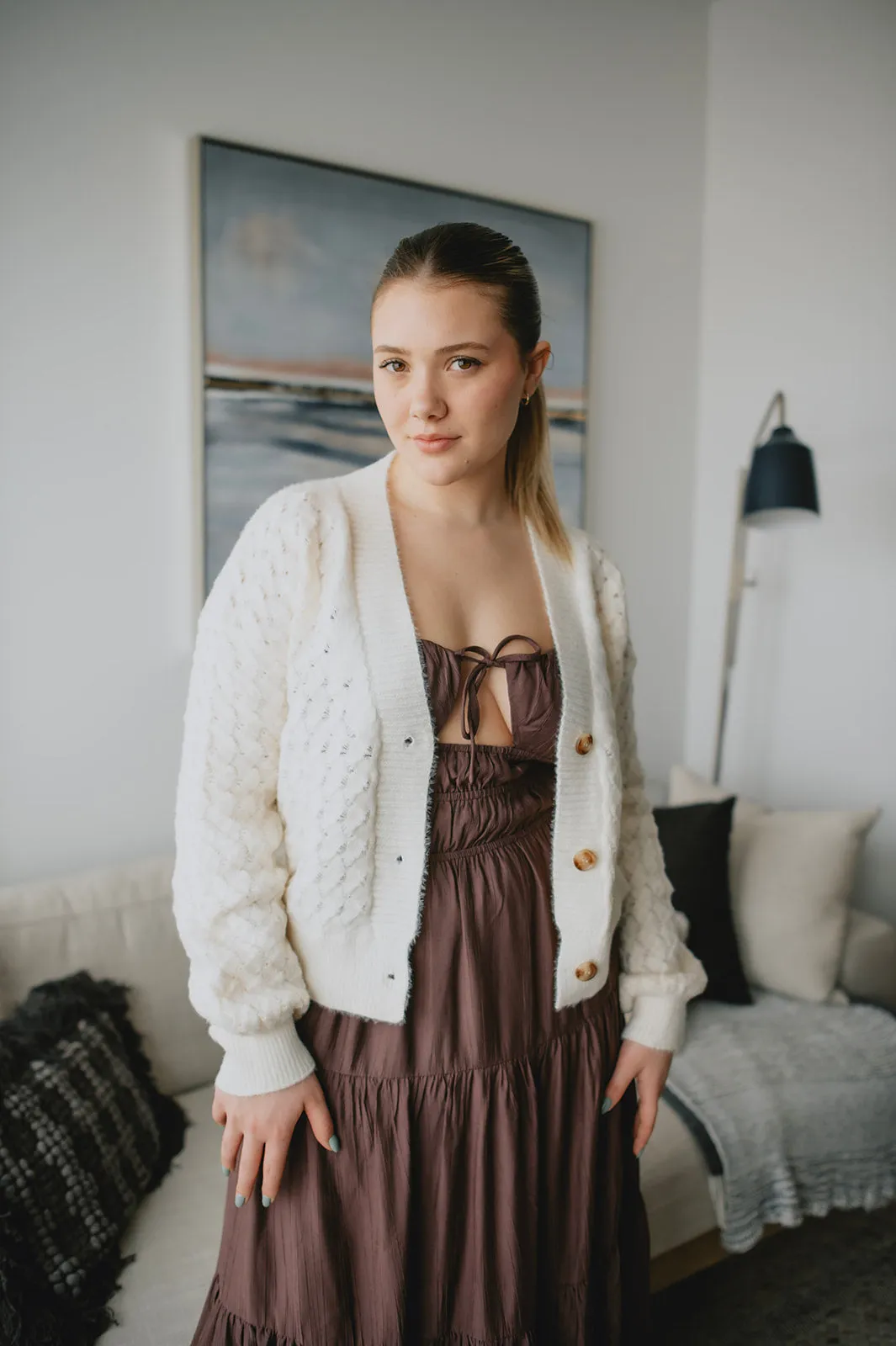 The Waffle Knit Chunky Cardigan - PLUS